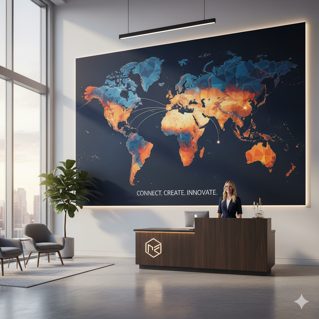 Mural artystyczny w biurze